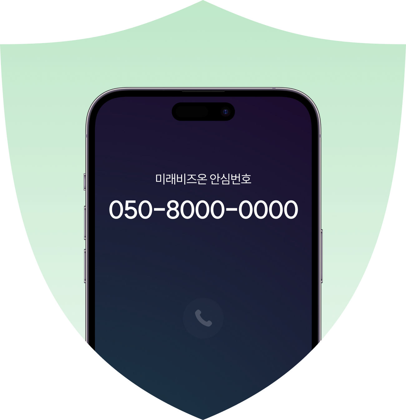 미래비즈온 안심번호 전화기 모양 이미지
