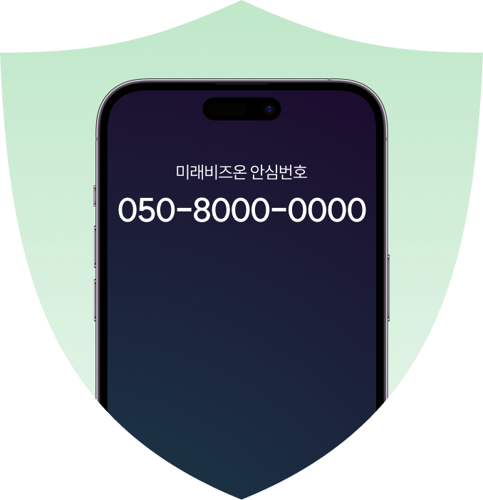 미래비즈온 안심번호 전화기 모양 이미지